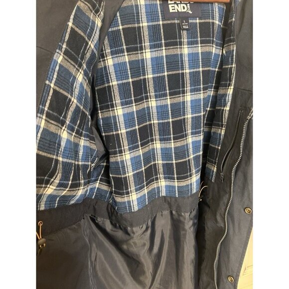 Lands’ End Mens Large (42-44) Bayfield Cotton Parka Barn Jacket Navy Blue 486014 - Picture 12 of 16